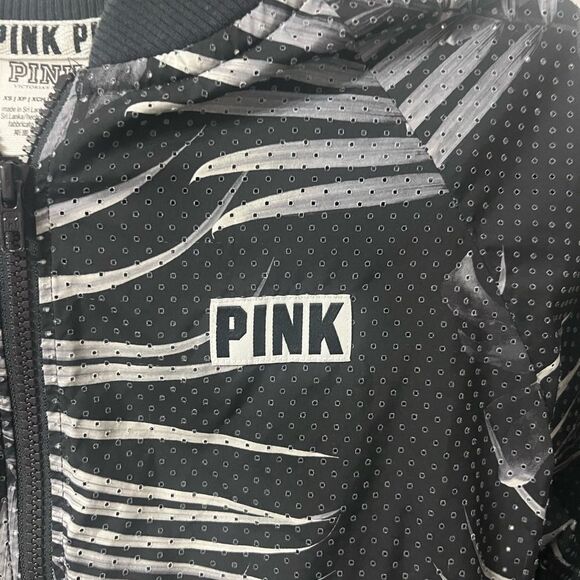 PINK Black and White palm Print Jacket - Picture 2 of 4